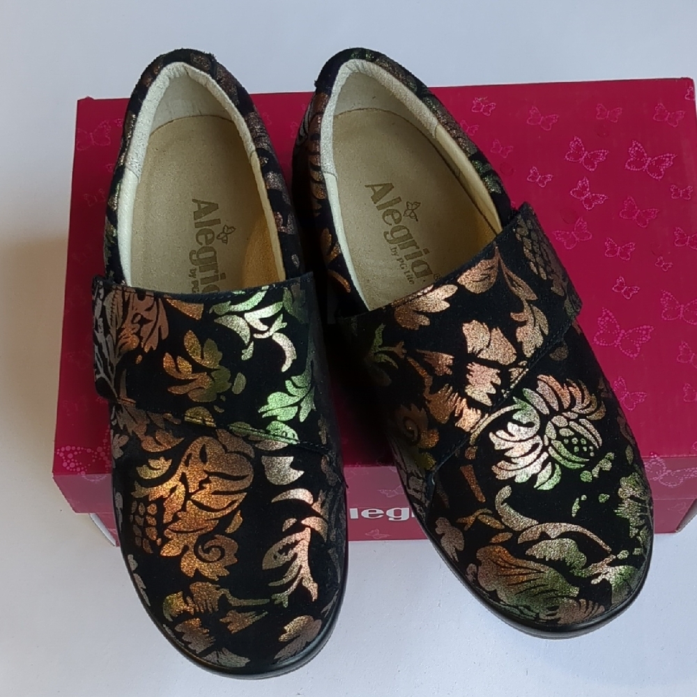 Alegria Lauryn Regal Copper Metallic Slip On Leather Shoes Sz Eu 37W/ US 7-7.5W